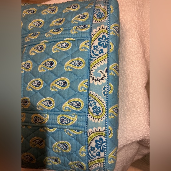 Vera Bradley Bermuda Blue Aqua Paisley Quilted Tote - Picture 8 of 11